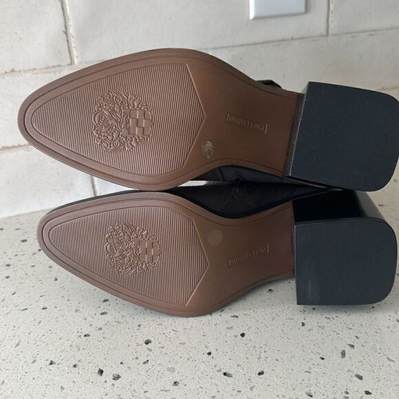 Vince Camuto Kempreea Gray Suede Buckles Mid-Shaft Boots Block Heel Zip 7 Wide - Picture 8 of 13